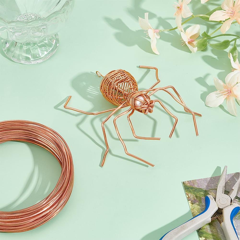 BENECREAT 32.81 Feet Solid Copper Wire, 14 Gauge Round Soft Pure Wire for Jewelry Making, Craft Gem Wrapping