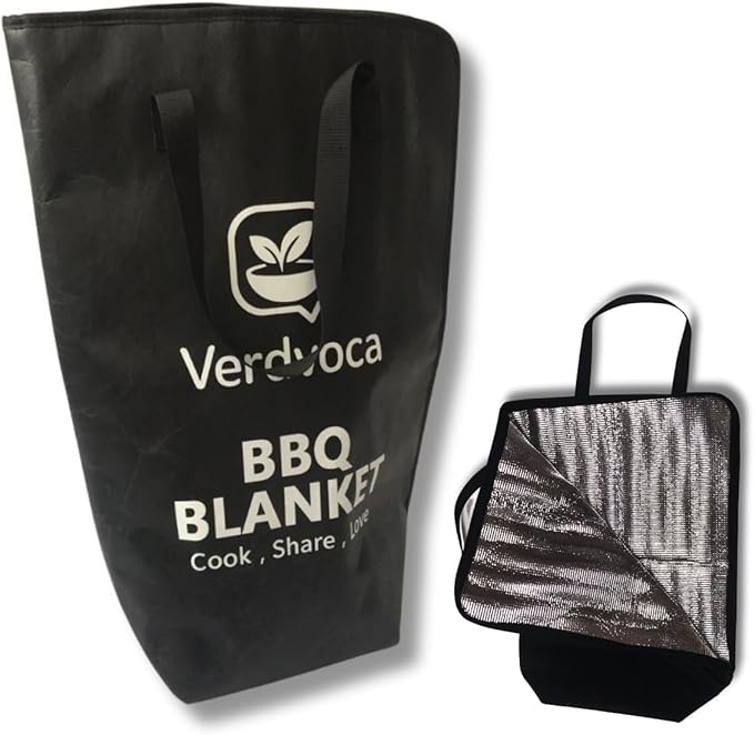 16L Black Collapsible BBQ Prep Tub with Locking Lids & 21 Inch Tyvek Black BBQ Blanket for Resting Meat