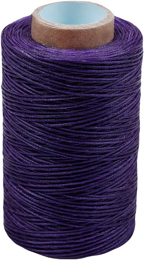 284 Yards Waxed Thread, 210D Heavy Duty Wax Upholstery Thread for Leather Sewing, 0.8mm Flat Waxed String for Bookbinding/Shoe Repairing/Leather Projects