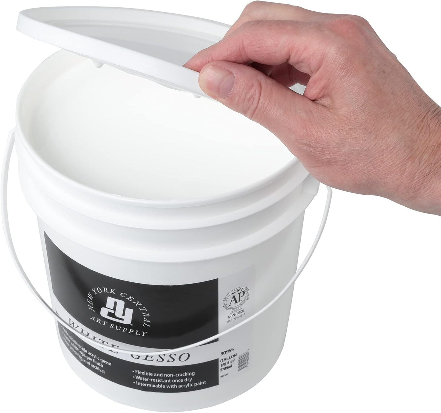 Acrylic Gesso - White Professional Grade Gesso for Painting, Acrylic, Oil, Pastels, & More! - Gallon Tub