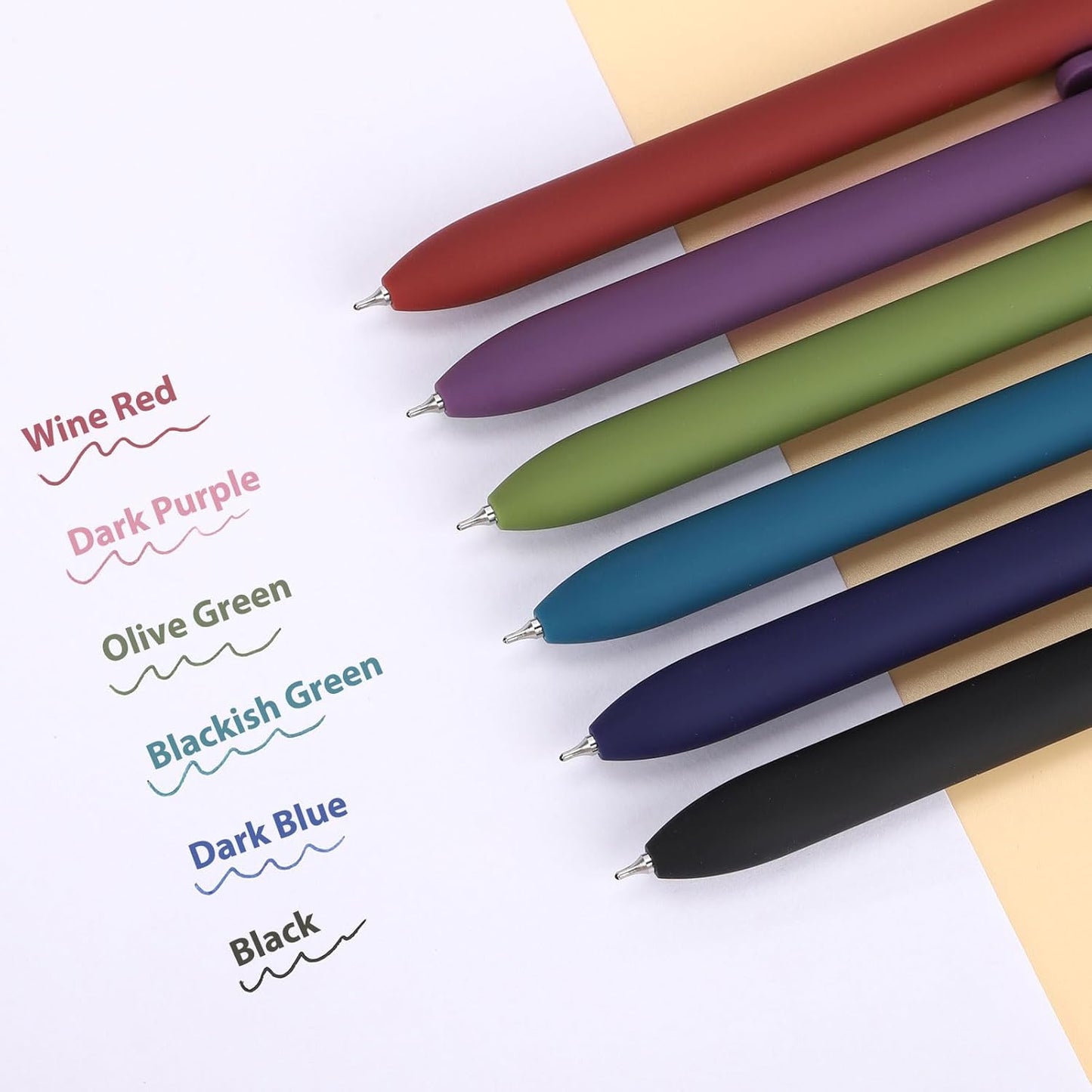 FIOVER Colored Pens, 6 Pack Colorful Gel Pens, Quick-Dry 0.7mm Medium Point for Journaling, Note Taking, Doodling, Aesthetic Office School Supplies, Gifts for Women Men(6PCS Vintage Colorful)