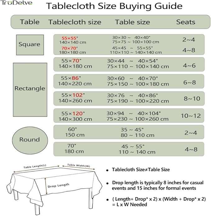 TruDelve Rectangle Cloth Tablecloths Olive Green Striped Tablecloth Boho Fabric Cotton Tablecloths Outdoor Table Cover Rectangle Tables (Green,70"x 55",Rectangular)