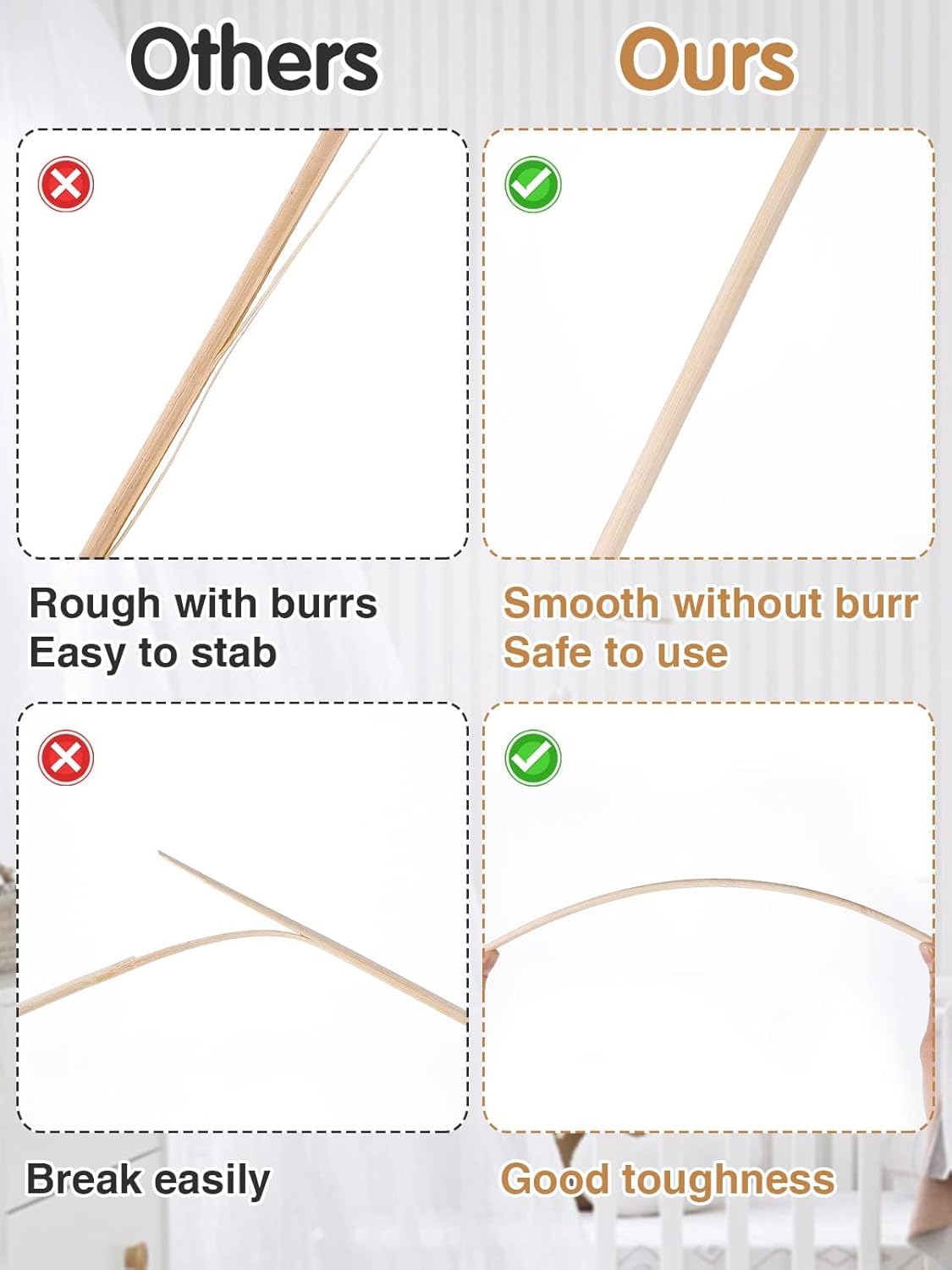 1 x 12 Inch 10 PCS Square Dowel Rods Wood Sticks Wooden Dowel Rods - Unfinished Bamboo Sticks - for Crafts,Home Decor, Model Making and DIYers