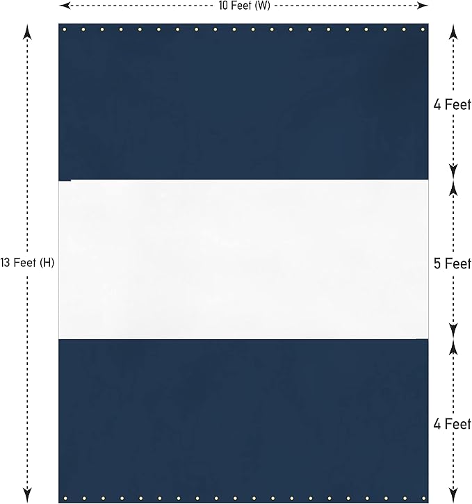 Covers & all Outdoor Clear Panel Curtain, 12 oz Vinyl Outdor Curtains for Patio, Waterproof & Weather Resistant Tarp with Brass Grommets for Pergola, Porch, Gazebos, Balcony (13' H X10' W feet, Blue)