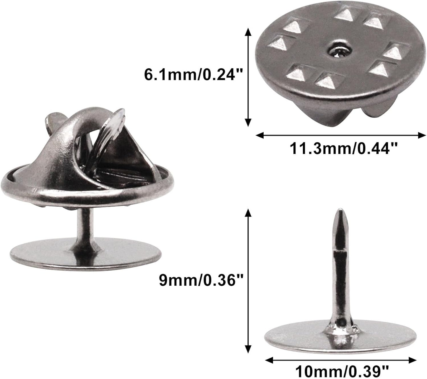 130 Set Pin Backs, Blank Pins Scatter Butterfly Clutch Pin Holder Enamel Pin Locking Backs Tie Tacks Jewelry Pin Backings Clasp for Brooch Lapel Hat Uniform Badges Tie Tack (10mm, Black)