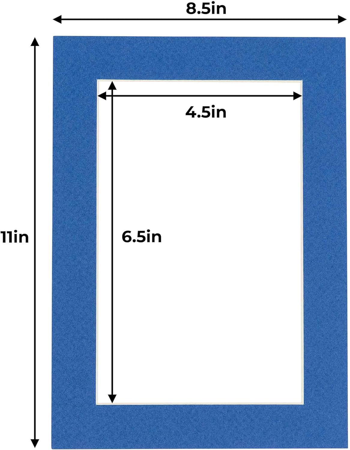 5x7 Mat for 8.5x11 Frame - Precut Mat Board Acid-Free Royal Blue 5x7 Photo Matte For a 8.5x11 Picture Frame, Premium Matboard for Family Photos, Show Kits, Art, Picture Framing, Pack of 25 Mats