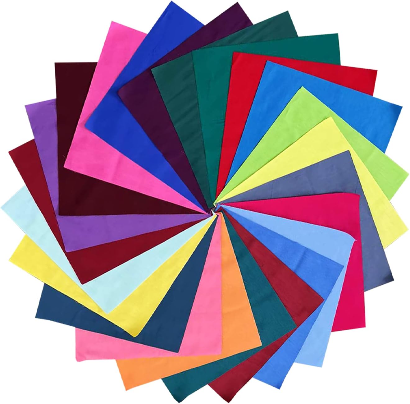 HANPATQUI 50PCS 10 x 10 inch Solid 100% Cotton Fat Quarters Fabric for Sewing and Quilting Bundles Precut Fabric Square for DIY Craft Patchwork