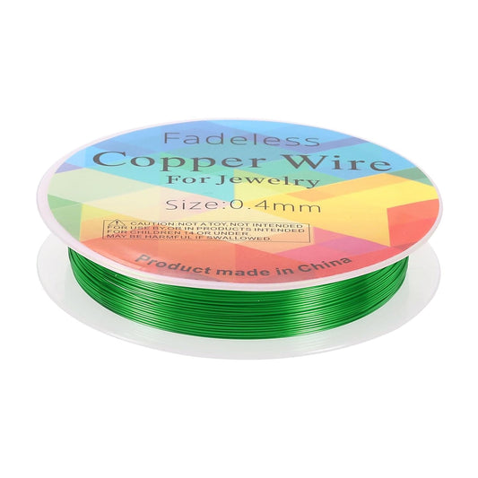 HARFINGTON 30ft Jewelry Wire, 26 Gauge (0.4mm) Brass Craft Soft Metal Tarnish Resistant Copper Beading Wire for Jewelry Making Supplies Crafting, Green