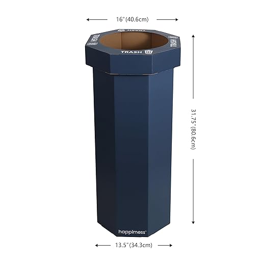 Eyely MPH1300H-SET2 Sal 25-Gallon Disposable Corrugated Cardboard Event Trash Can and Recycling Bin for BBQs, Beach, Parties & Events & Outdoor Activities, Denim Blue (Set of 2)