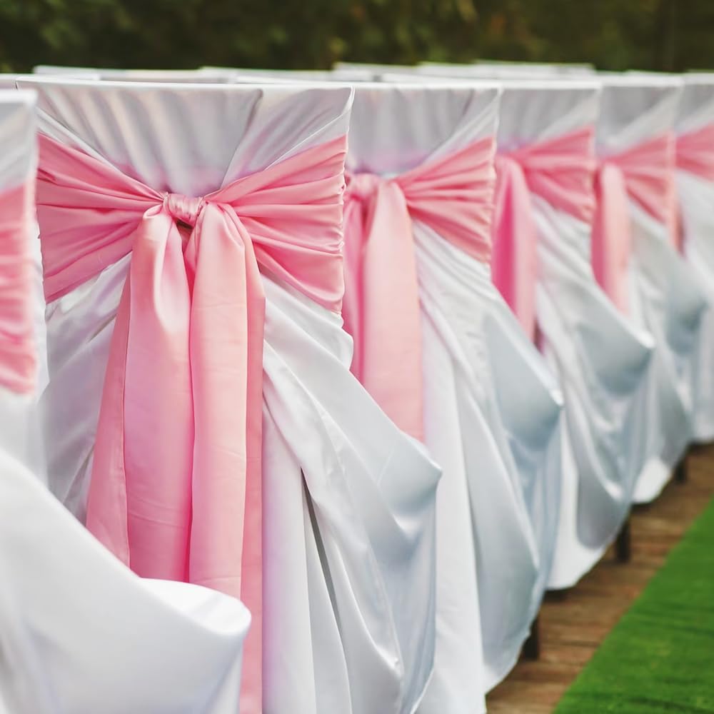 3" Width x 25 Yards Satin Fabric Ribbon, White Ribbon Perfect for Wedding Car, Chair Sash, Grand Opening Ceremony, Big Bows, Embroidery, Floral Crafts, Party Decoration