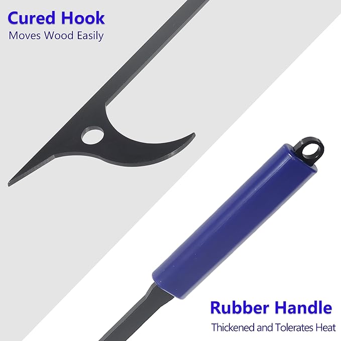 28" Firewood Tongs Log Grabber for Thick Logs Outdoor Indoor Camfire Firepit Bonfire Fireplace Tongs Heavy Duty Wrought Rustproof Safely Moves Firewood