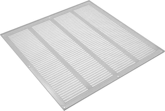 Repa Market Air Vent Cover 16x16 Inch (Outer Dimensions) White Galvanized Steel Louvered Grill Cover with Mesh Screen/Wall or Ceiling Vent/HVAC Register for Indoor and Outdoor Ventilation