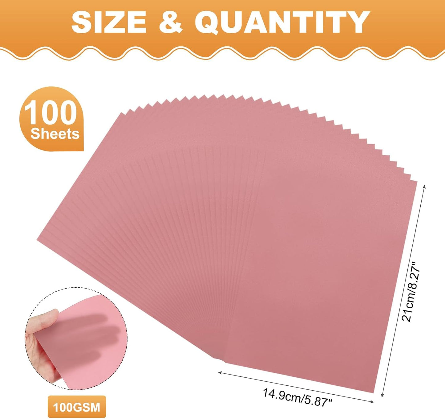 MECCANIXITY 100 Sheet Colored Vellum Paper 5.9" x 8.3", 100gsm Translucent Printable Vellum Sheets for Printing Wedding Invitations Inkjet Laser Printer, Pink