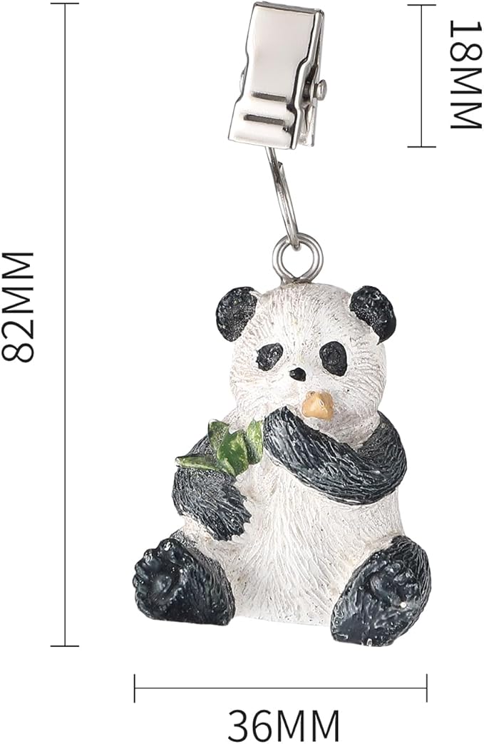 TwoFish Home Set of 4 Panda Resin Tablecloth Weights Clips Panda Handicraft Tablecloth Clamps Pack of 4