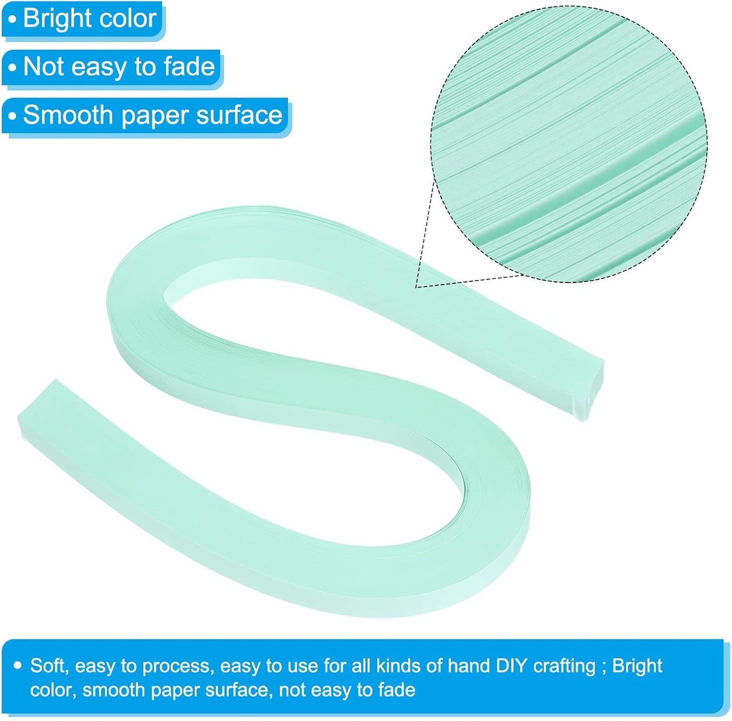 PATIKIL 120pcs Quilling Paper Strips Paper Flowers Quilling Kits 3/8"(10mm) Origami Paper for Adults Beginner Art Craft, 21"(54cm) Mint Green