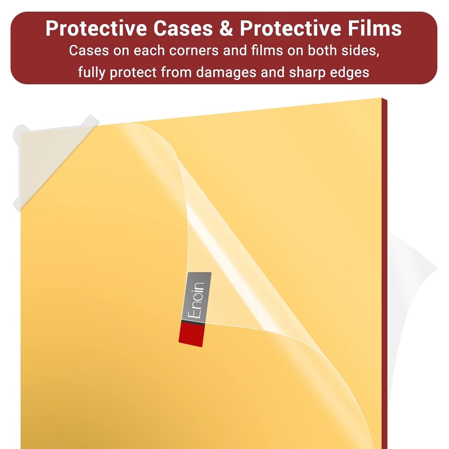 Enoin 2pcs 8 x 12 Inch Gold Acrylic Sheet - Cut to Size Plexiglass Sheets 1/8 inch Thick, Small Wall Mirrors for Wall Decor DIY Craft Acrylic Sign