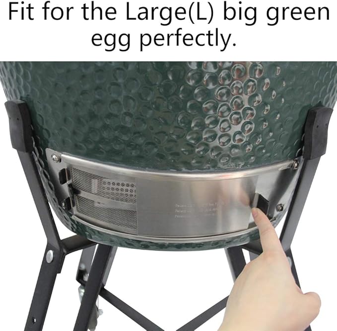 Upgrade Slid Out Ash Drawer for Big Green Egg Accessories Ash Tool, Ash Drawer for Large Big Green Egg Only, Green Egg Replacement Parts Ash Clean Tool, Stainless Steel(New version)