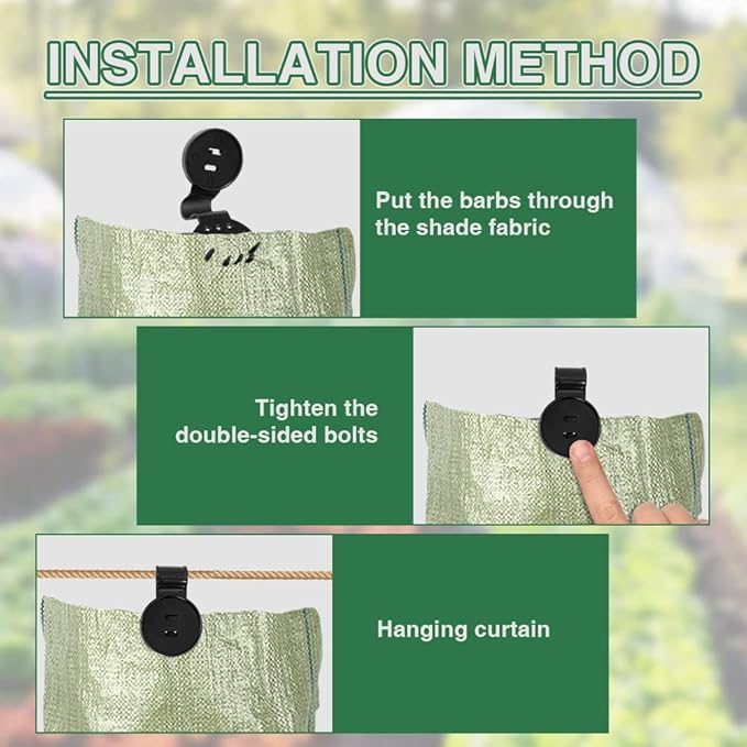 50 PCS Shade Cloth Heavy Duty Lock Grip, Shade Cloth Plastic Clips, Greenhouse Shade Cloth Fix Clamp, Windproof Awning Clamp Grip for Garden Netting, Anti Bird Netting, Sun Shade Net