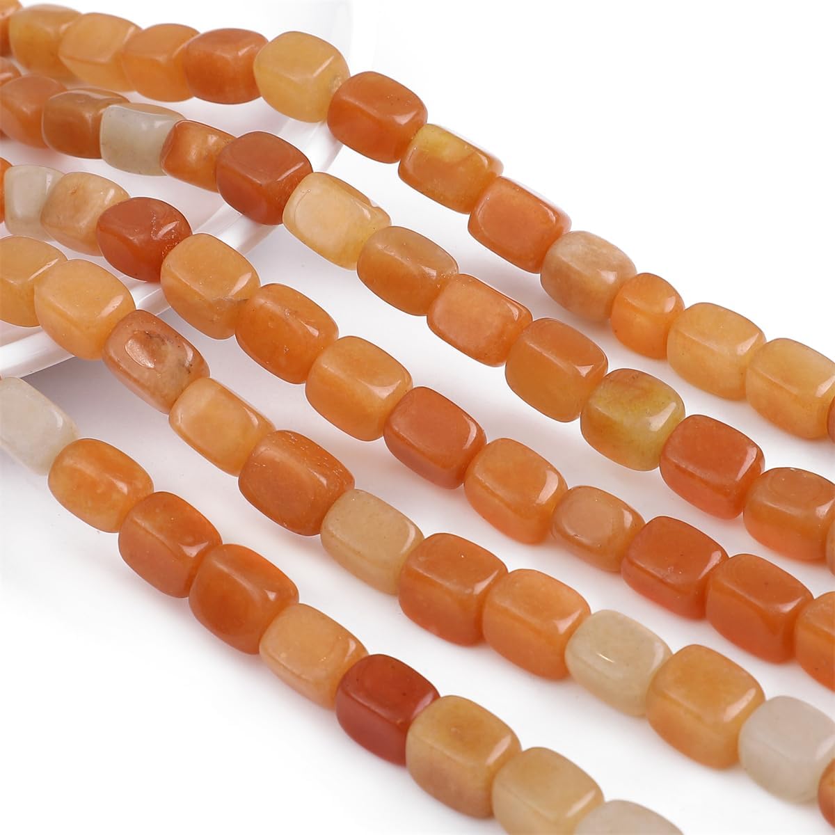 Natural Red Aventurine Cuboid Stone Loose Semi Gemstone Beads for Jewelry Making 8mmx12mm 38cm/Strand