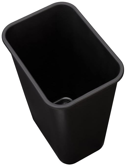 Amazon Basics Trash Can, Rectangular Commercial Office Wastebasket, 10 Gallon (Pack Of 1), Black