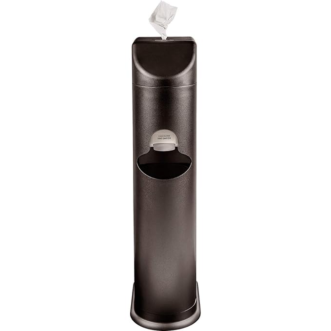 Zogics All-in-One Cleaning Station – Complete Sanitizing Station with Disinfecting Wipes Dispenser, Gel Dispenser, Trash Can and Storage, Black (1 Station)