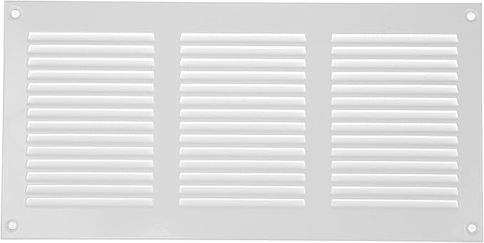 Repa Market 12x6 Inch Air Vent Cover/White Galvanized Steel Louvered Grill Cover with Mesh Screen/Wall or Ceiling Vent/Durable Flush Mount HVAC Register for Indoor and Outdoor Ventilation