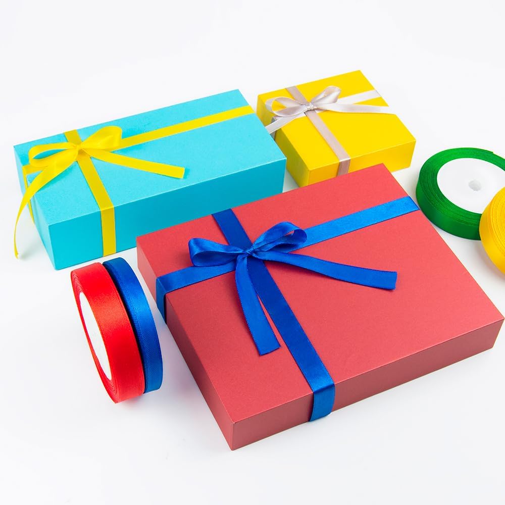 KMER LIFE 5/8 Inches x 25 Yards Silvery Satin Ribbon Solid Fabric Ribbons for Crafts, Wedding Decor, DIY Hair Accessories, Sewing, Gift Package Wrapping, Valentine's Day Bouquet and More