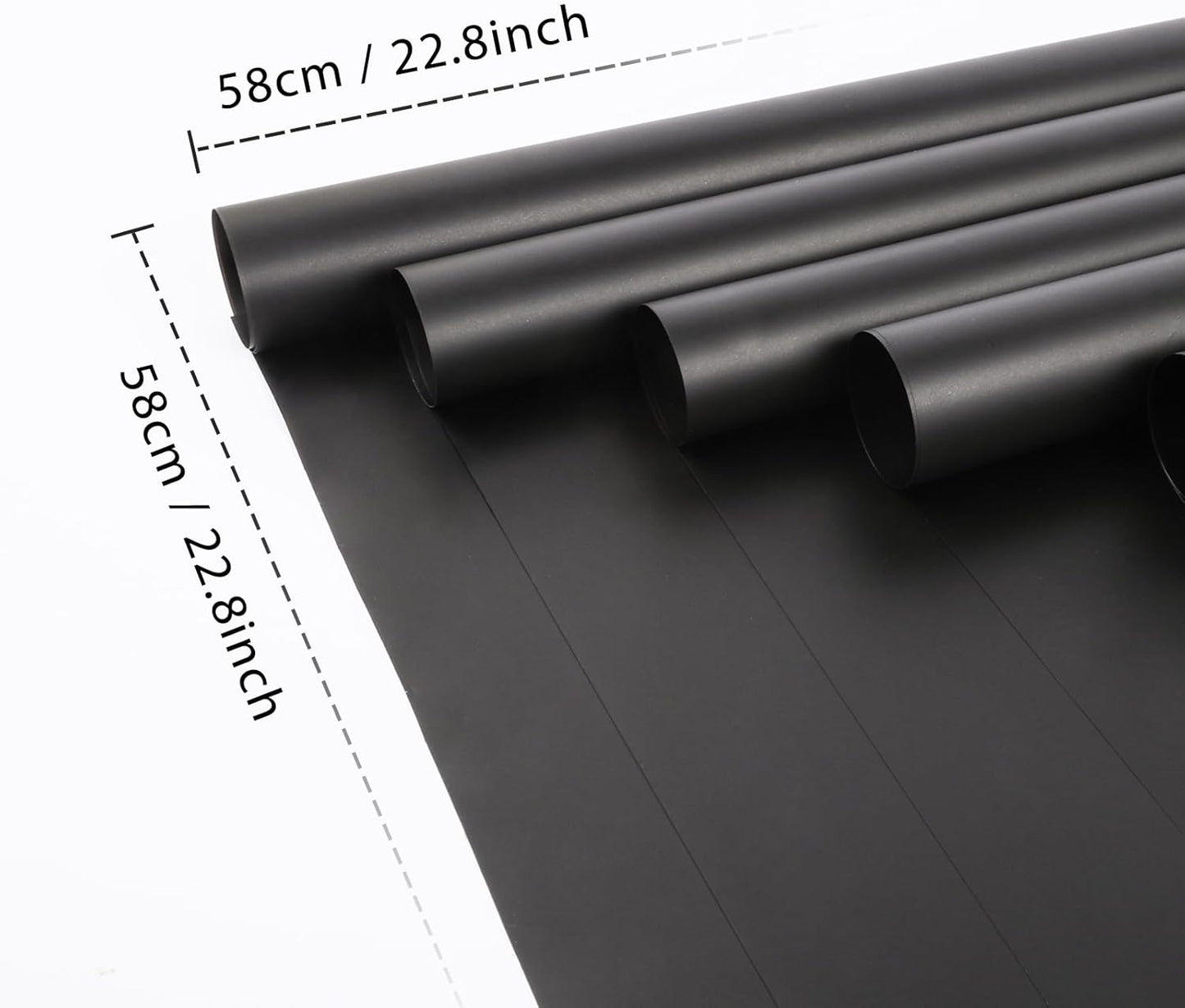 FUHITIM 20 Sheets Flower Wrapping Paper - Waterproof Floral Bouquet Packaging Paper for DIY Crafts，Florist Supplies Packaging Paper for Wedding Birthday Gift (Misty Black)