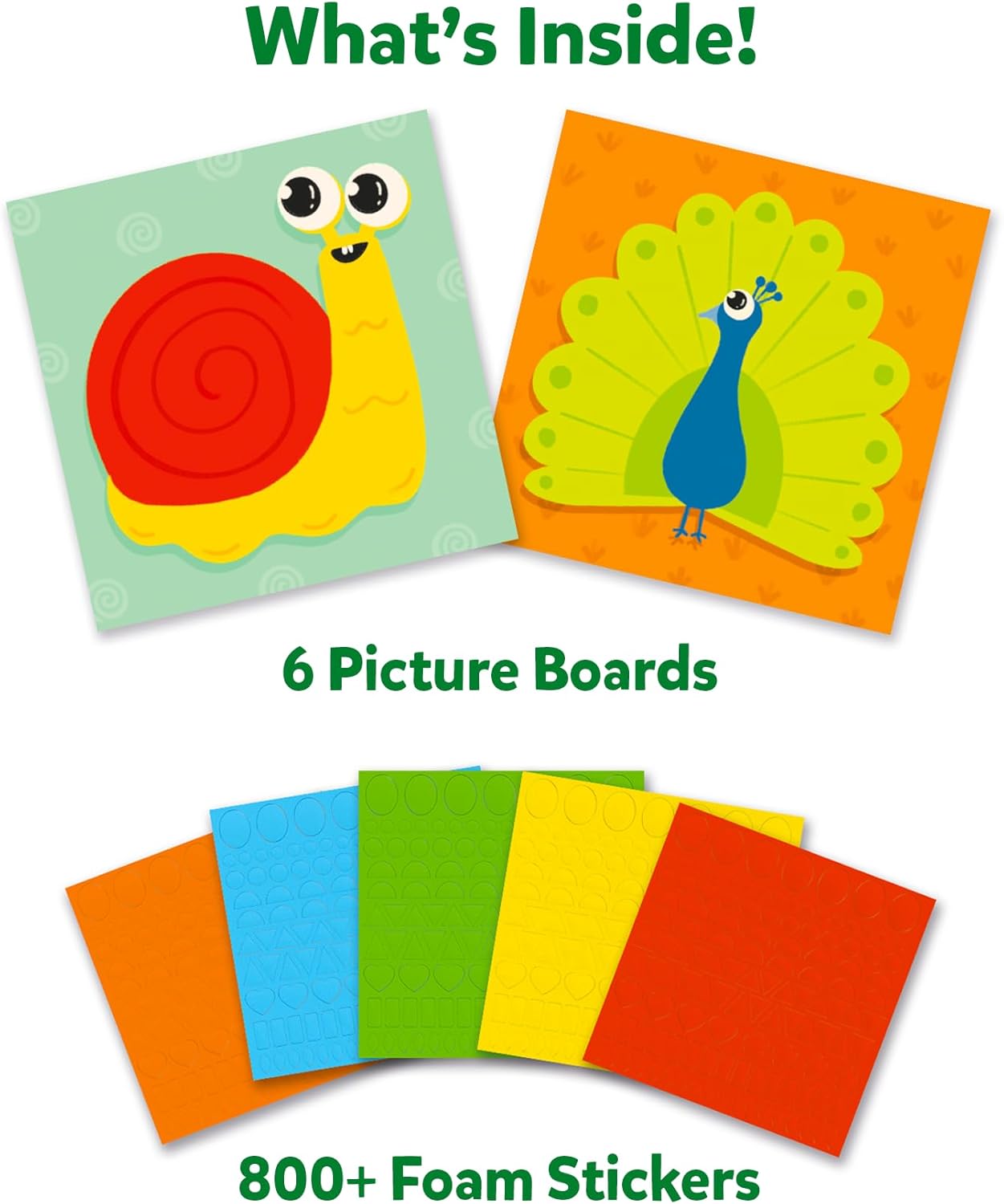 Skillmatics Foam Sticker Art Activity - Animals, Stocking Stuffers, Mess-Free Fun for Kids, 800+ 3D Foam Stickers, DIY Felt Craft Kits, Christmas Gifts for Boys & Girls Ages 3, 4, 5, 6, 7