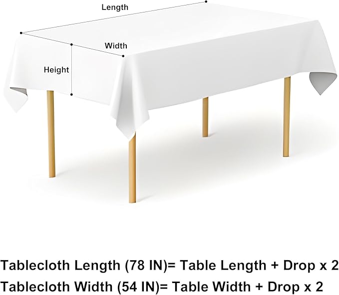 misaya Rectangle Waterproof Vinyl Table Cloth, Wipeable Tablecloth with Flannel Backing, Plastic Table Cover for Dinner, Picnic, Indoor and Outdoor (Weave, 54" x 78")
