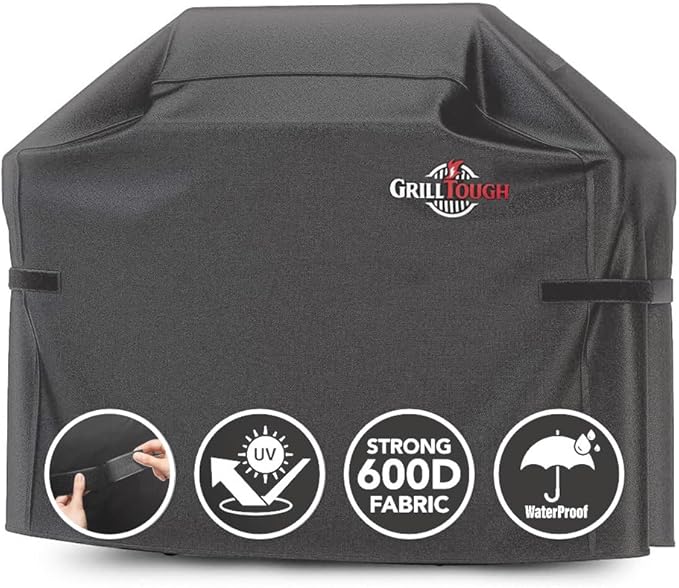 Heavy Duty BBQ Grill Cover for Outdoor Grill, 58 Inch – Waterproof, Weather Resistant, UV & Fade Resistant with Adjustable Straps – Gas Grill Cover for Weber, Charbroil, etc. Charcoal