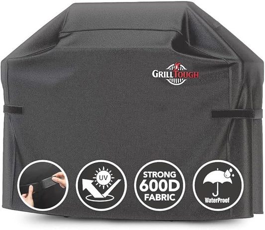 Heavy Duty BBQ Grill Cover for Outdoor Grill, 52 Inch – Waterproof, Weather Resistant, UV & Fade Resistant with Adjustable Straps – Gas Grill Cover for Weber, Charbroil, etc. Charcoal
