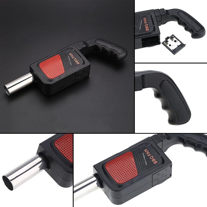 Electric Fire Blower Fan - Portable Handheld Battery Powered Air Blower, Fast Ignition for BBQ Grill, Fireplace, Campfire, Bonfire, Camping, Picnic and Outdoor Cooking