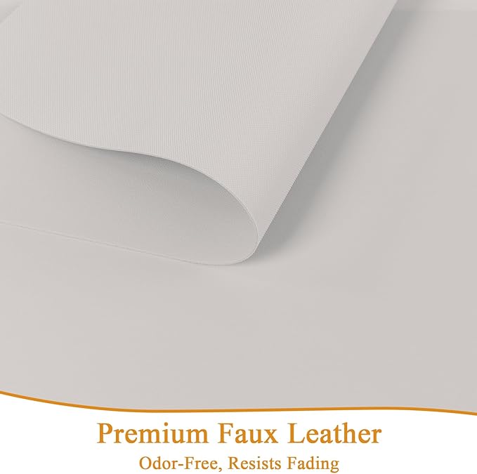 SHACOS Placemats Set of 6 Faux Leather Waterproof Wipeable PU Non-Slip Vinyl Place Mats Heat Resistant Table Mats for Kitchen Dining Table Indoor Outdoor, White