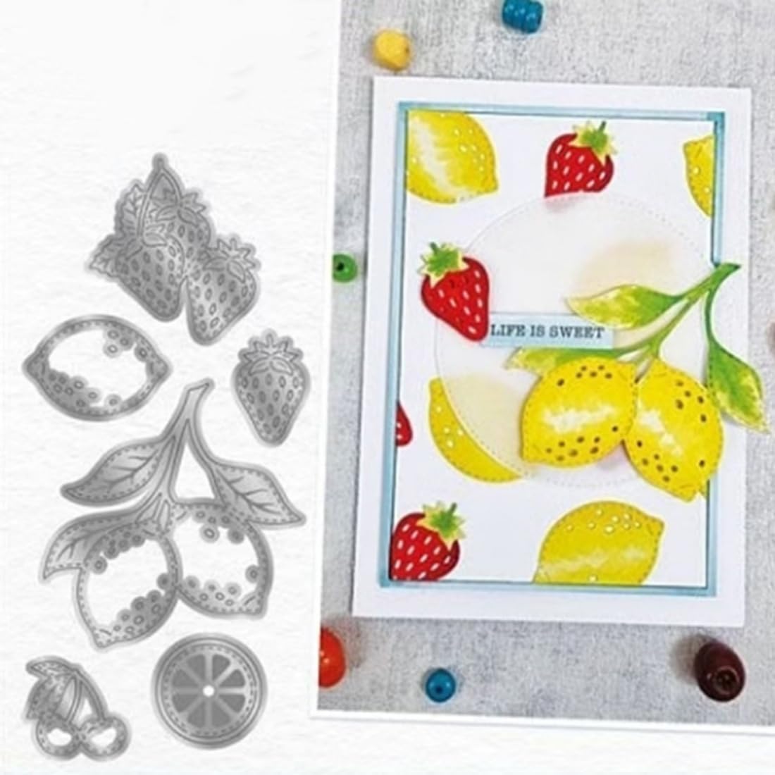 Cutting Dies Metal Stencils Scrapbooking Tools DIY Embossing Template for Paper Card Making Album Arts Crafts Supplies (Fruit Set-10.5x14.1cm)