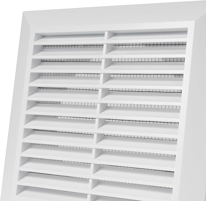 White 5'' Inch Ventilation Grille - Inside/Outside use - (Flange 4.9''Ø/Cover 6.7''x6.7'') - Air Vent Louver - Exhaust Hood - Available 3 Sizes / 4 Colors.