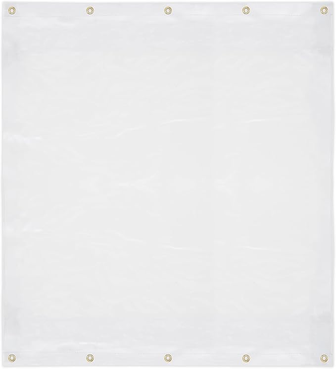 Covers & All Outdoor Clear Tarp Curtain, 18oz Clear Outdoor Curtains for Patio, Waterproof & Tear Proof Transparent PVC Vinyl Tarp with Rustrpoof Grommets for Porch, Gazebos, Balcony (8'H x 9'W feet)
