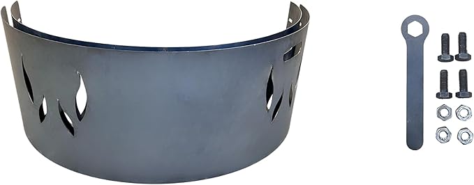 Fire Pit Spark Screen 31.5" – 2-Piece Heavy Duty Steel Mesh Cover with Handle – Rust Patina Finish – Outdoor Fire Bowl Spark Guard for Patio & Backyard Safety (31.5" Flame Guard)