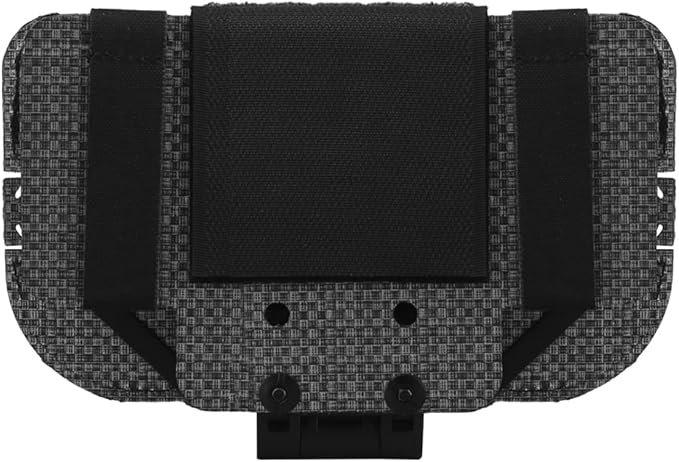 Let Me Be Airsoft Plate Carrier Molle Phone Carrier Outdoor Lightweight Navigation Board，Wide Angle Foldable Phone Holder Chest Rig Hovering Mount Tactical Vest Accessory (Black)