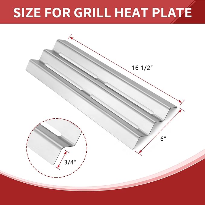 Grill Replacement Parts for Napoleon LEX 485/605/730 LE LD485 Series, Napoleon S81001, Flame Tamer and Burner for Napoleon Grill Parts Accessories, Heat Plate Shields Tents, 4-Pack