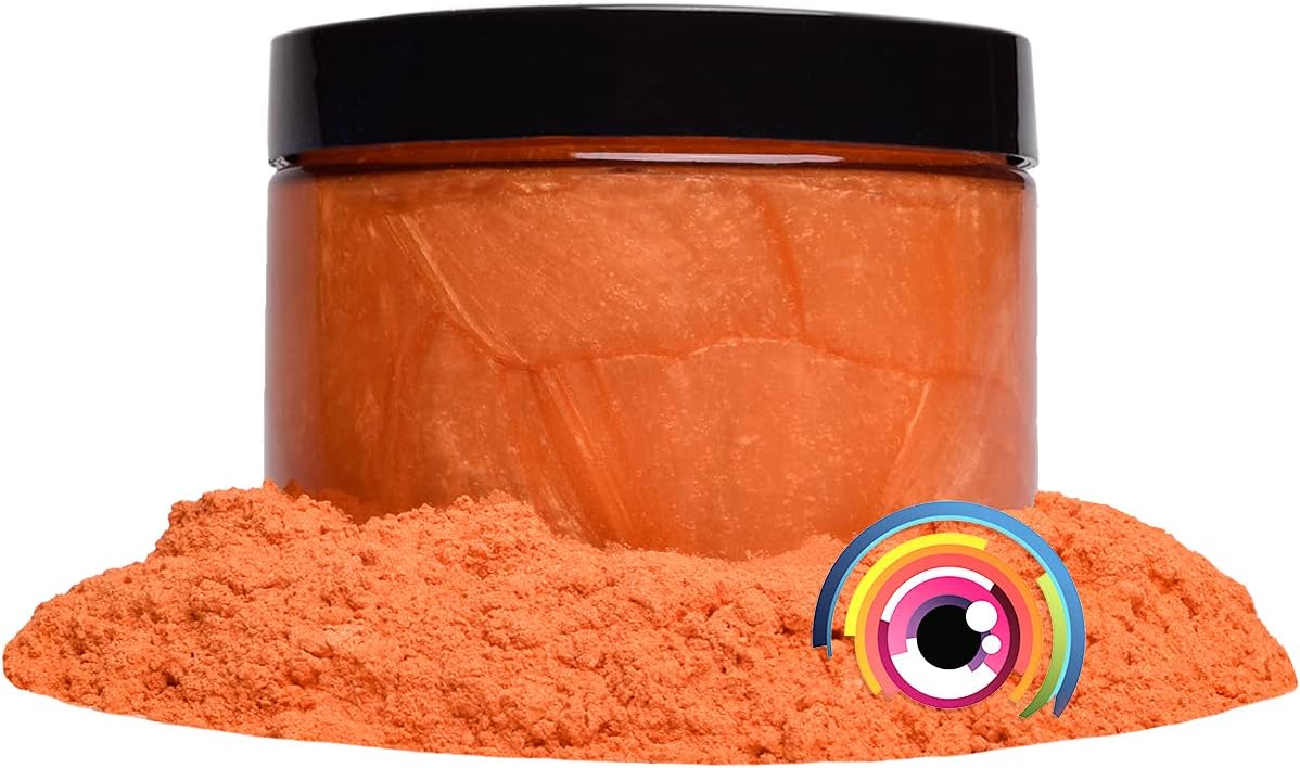 Eye Candy Pigments Premium Orange Mica Powder - Fire Orange (50gr) - for Epoxy, Resin, Soap, Paint, Woodworking, Acrylic Pouring, Bath Bombs, Fishing Lures - DIY Arts and Crafts Additive