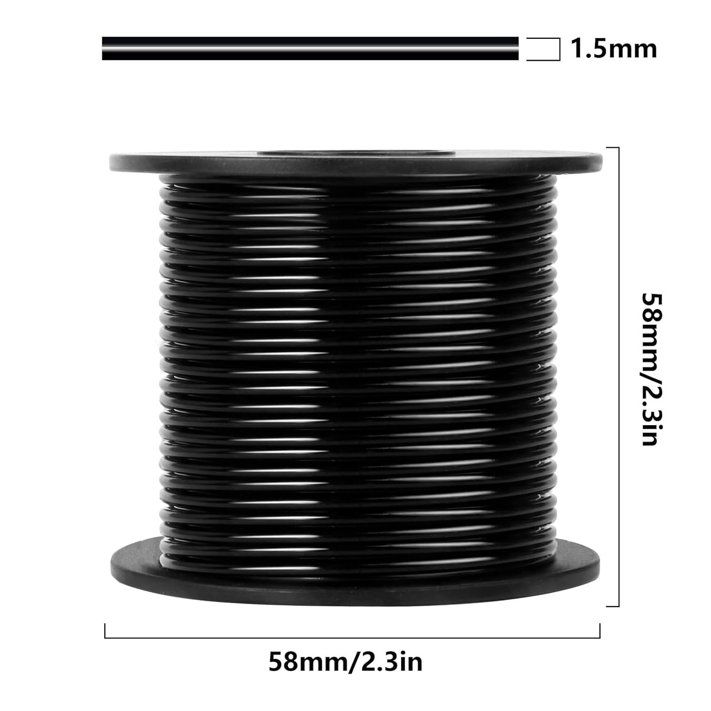 Aluminum Craft Wire, 75 Feet 1.5mm/ 16 Gauge Black Bendable Soft Metal Aluminum Sculpting Wire Roll Bulk for DIY Crafts Jewelry Making