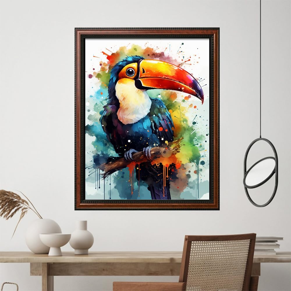 Leczany Cross Stitch Stamped Kit for Adults or Kids - Art Parrot | DIY Embroidery Starter Patterns Craft Kit Needlepoint for Beginner | 11CT, 3 Strands | 13.4x17.2 inches