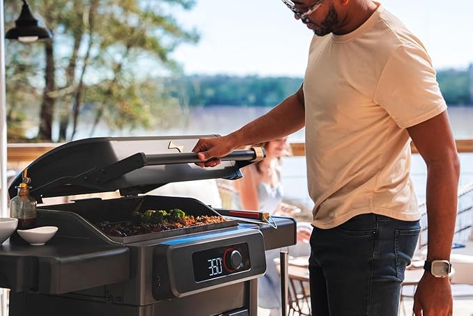 Current Model G Griddle, Smart Electric Outdoor Flat Top BBQ Grill with 200°F to 600°F Range for Searing & Roasting, Digital Precision, Apartment-Friendly & Weather-Resistant, Moon Dust