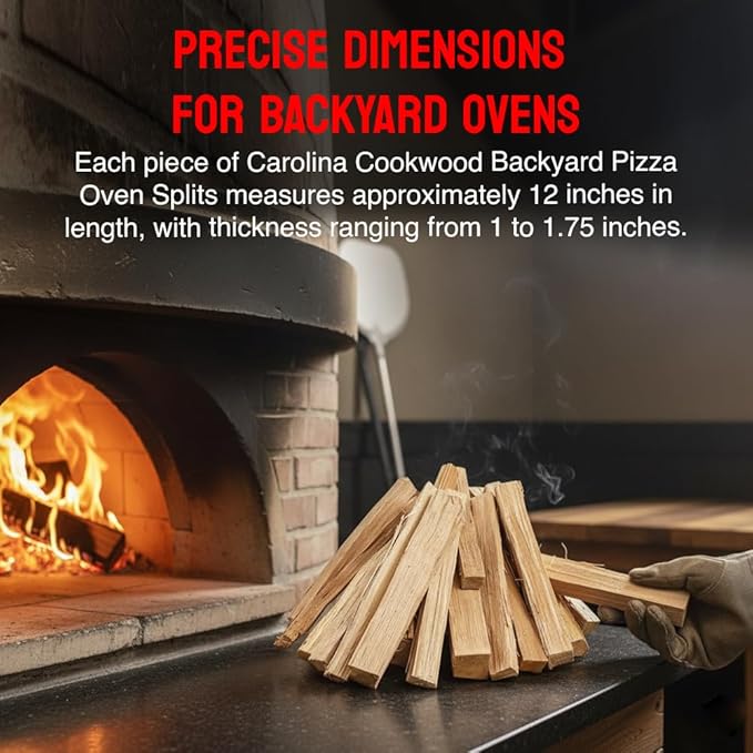 Pizza Oven Wood, 10 to 12‑Inch Firewood Logs, Cherry Hardwood Splits for Wood-Fired Pizza Ovens, USA Made, Sustainably Milled, Approximately 20-25 lbs