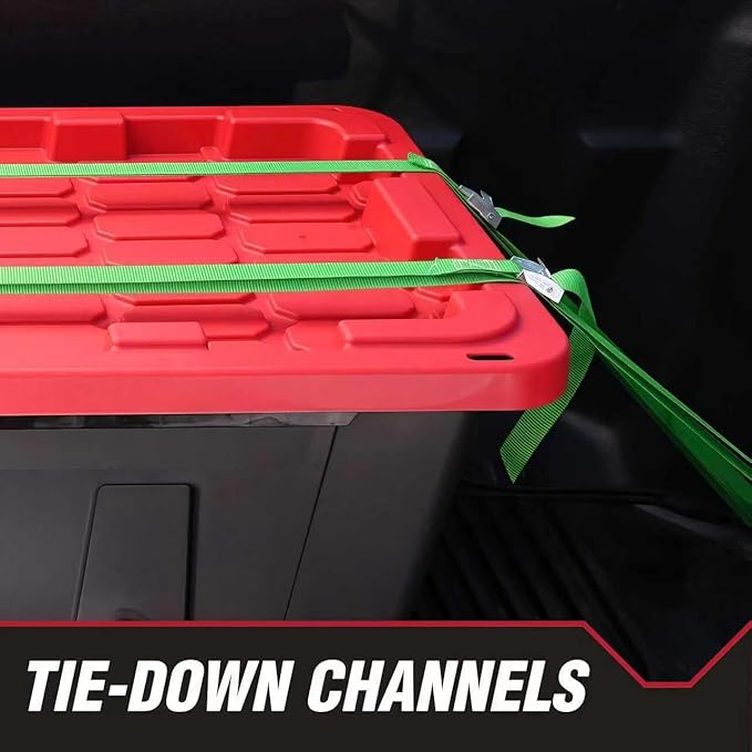 2-Pack 27-Gallon Storage Boxes with Snap-on Lids. Durable and Suitable for Storing Household Items, as well as for Use in Industrial and Outdoor Environments.