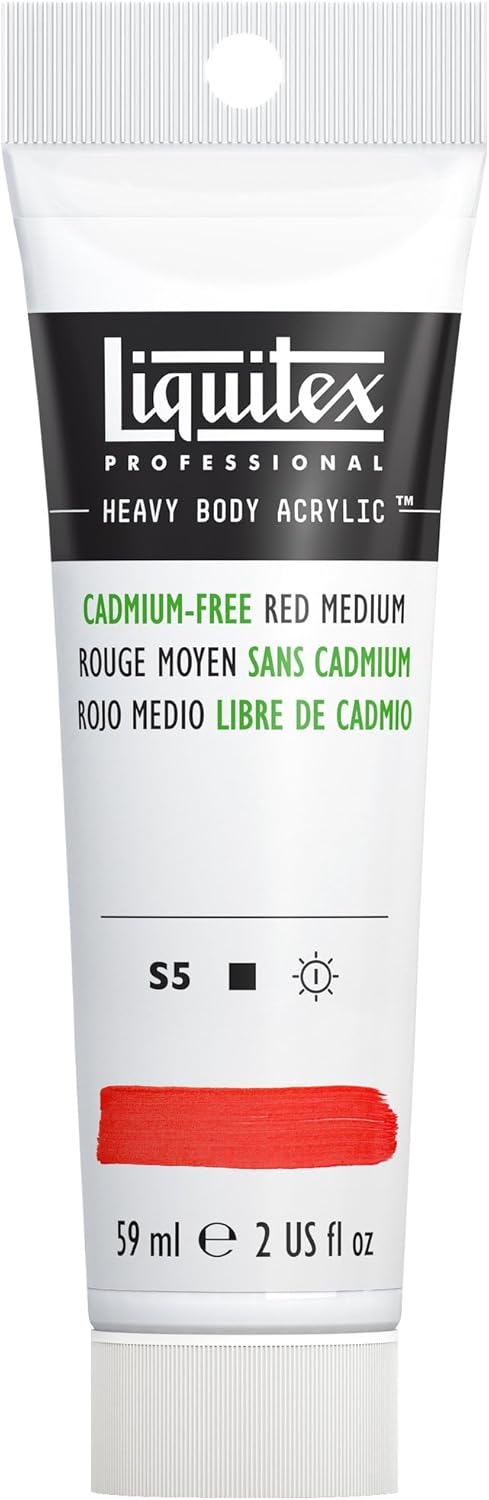 Liquitex Professional Heavy Body Acrylic Paint, 2-oz (59ml) Tube, Cadmium Free Red Medium