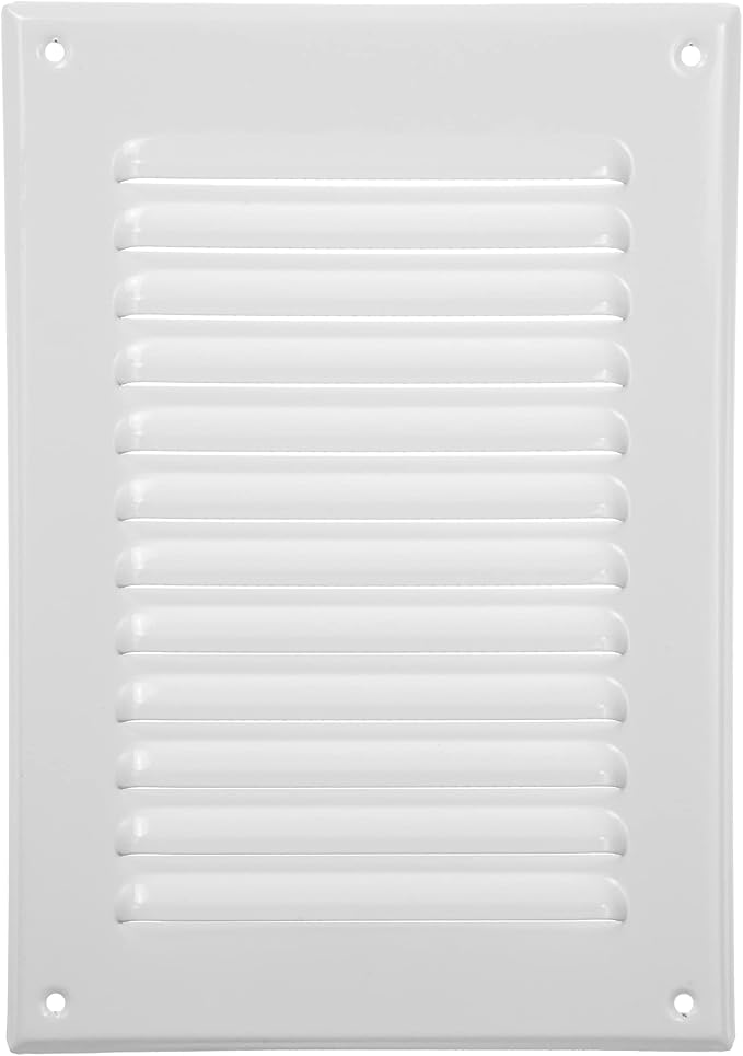 Vent Systems 5 x 7 Inch (Inner) White Rectangular Soffit Vent Cover - Metal HVAC Return Air Grille with Mesh Screen - Register Wall Vent Duct Grill - Outdoor, Indoor, Crawlspace Exhaust Ventilation