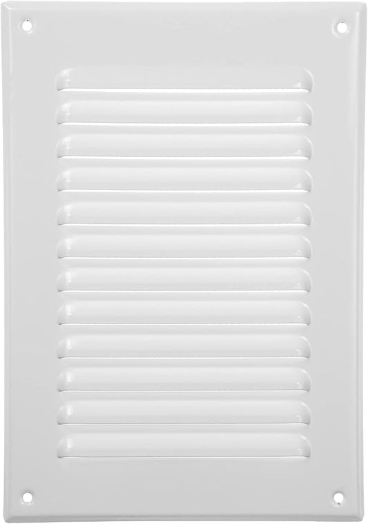 Vent Systems 5 x 7 Inch (Inner) White Rectangular Soffit Vent Cover - Metal HVAC Return Air Grille with Mesh Screen - Register Wall Vent Duct Grill - Outdoor, Indoor, Crawlspace Exhaust Ventilation