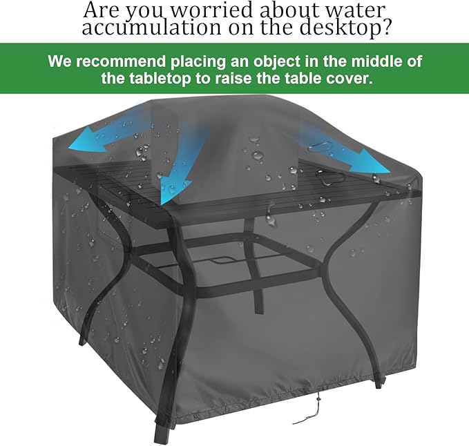 Outdoor Table Cover Square 36 inch Patio Table Cover Waterproof Patio Furniture Covers Rectangular for Outside Small Table and Chair Sets, Fire Pit, Coffee Table, Ottoman -36"L x 36"W x 42"H